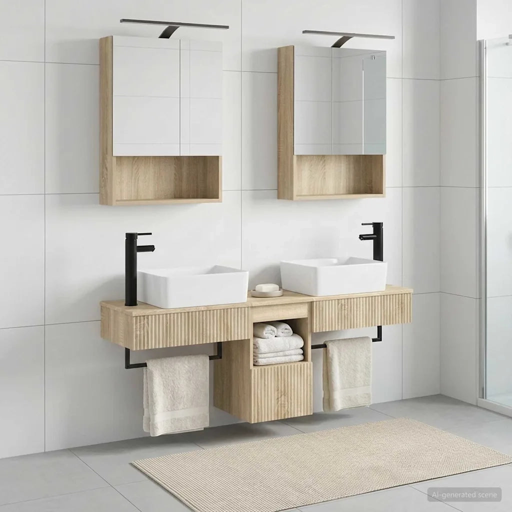 Set di Armadi da Bagno 5 pcs Rovere Sonoma 50 x 14,5 x 70 cm 3406321