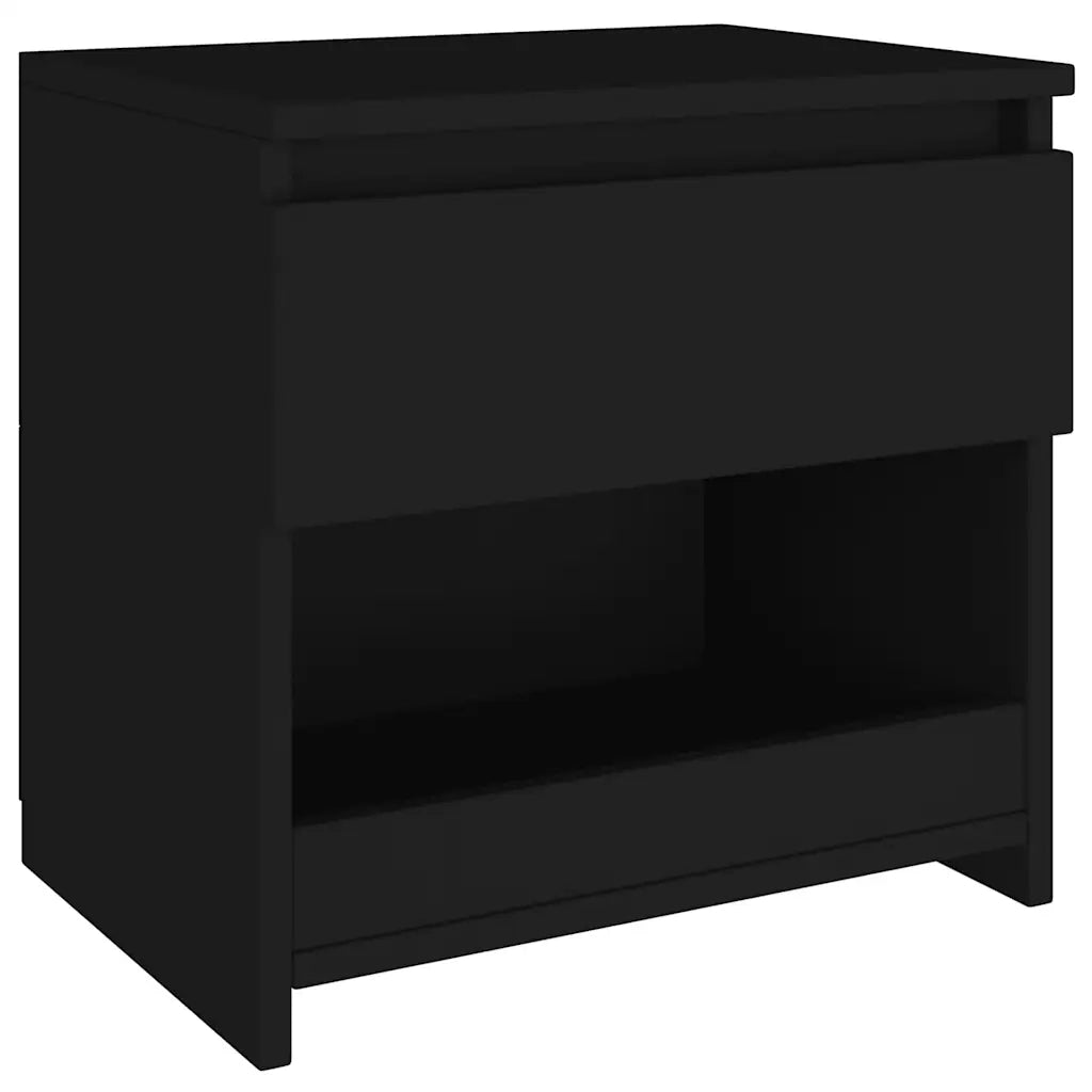 Comodini 2 pz-Set di 2 Tavolino da notte Neri 40x30x39 cm in Legno Multistrato