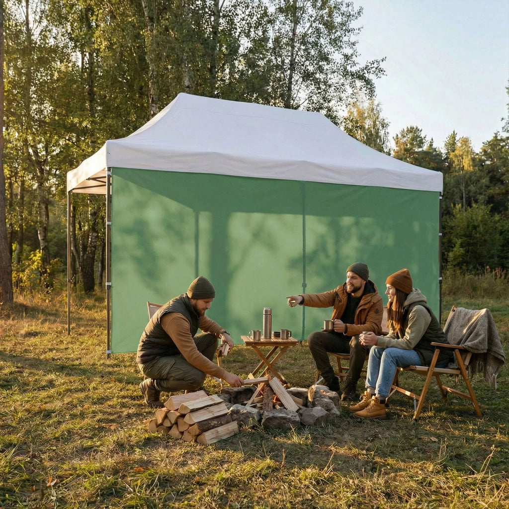 Telo laterale per gazebo da giardino 3X4,5 M. Telo con velcro vari colori verde
