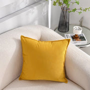 Set di 2 cuscini corduroy morbidi - cuscini a quadrato a righe - coperture per cuscini decorativi - per divano, auto, terrazzo, camera da letto, salotto - 55x55cm - Giallo
