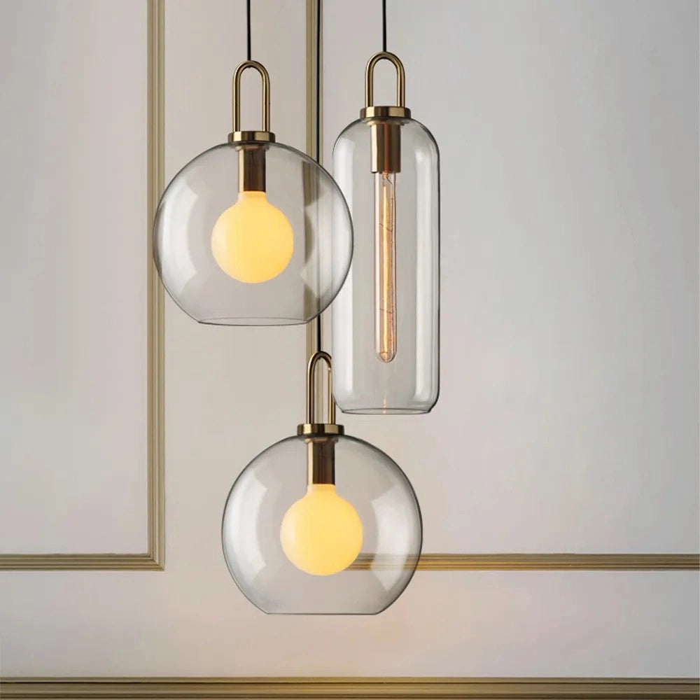 Lampada Da Soffitto A Sospensione Con Sfera Di Vetro 25cm APP630-1CP