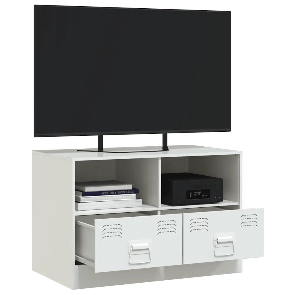 Mobile TV | Armadietto TV | Mobile Porta TV Bianco 67x39x44 cm in Acciaio