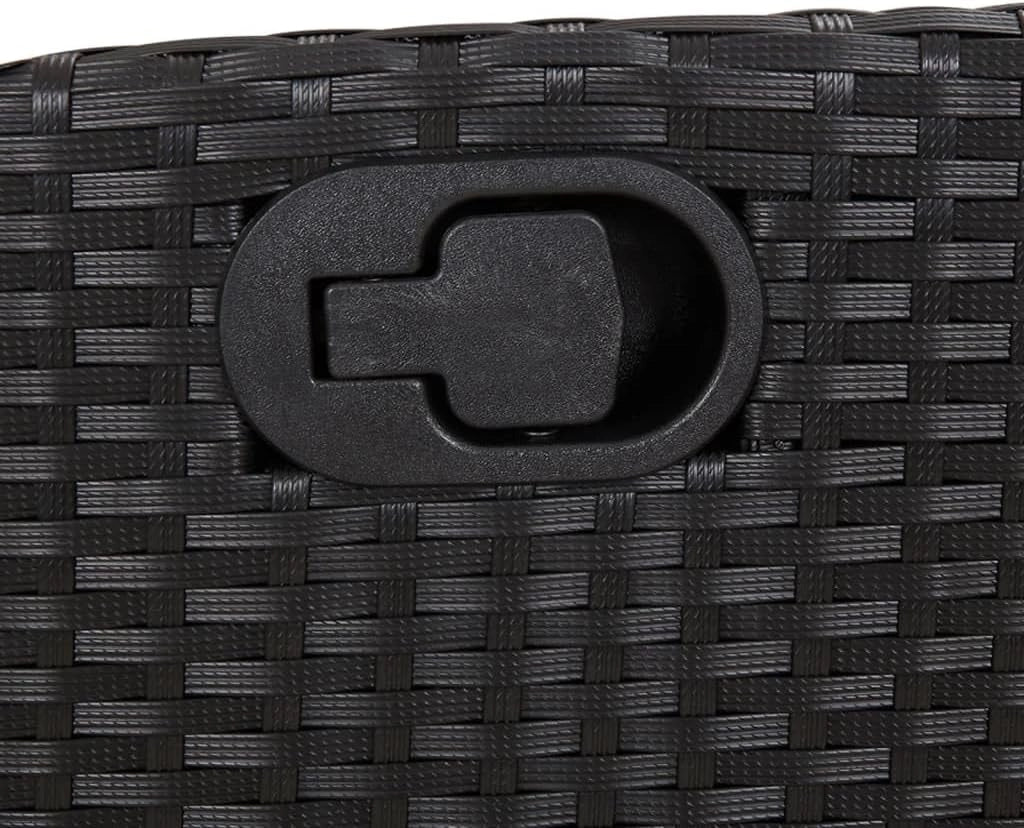 3213058 - Set da pranzo da giardino con cuscini in rattan sintetico nero, set tavolo e sedie da giardino, tavolo da terrazza e sedie da giardino, set da giardino, mobili da giardino