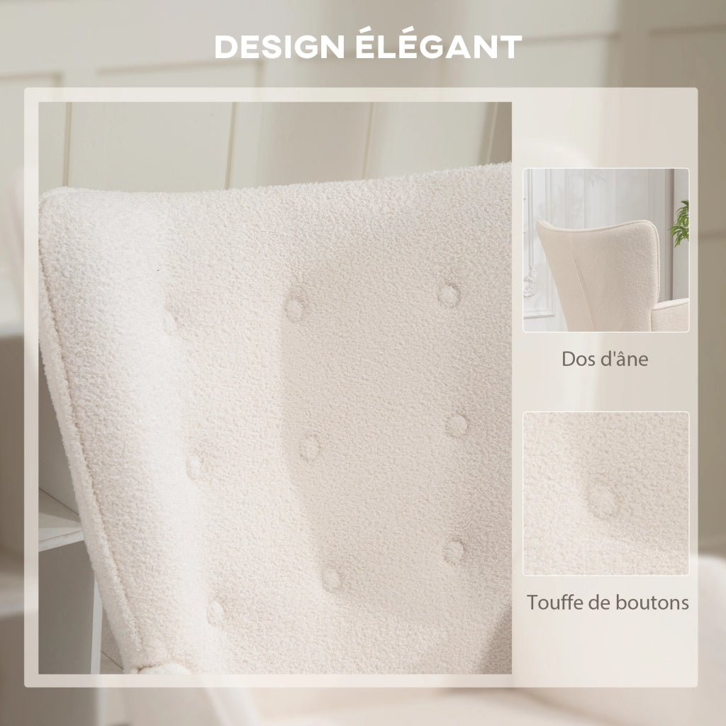 Poltrona Boucl¨¦ ¨C Zephmum ¨C Beige 71x74x96