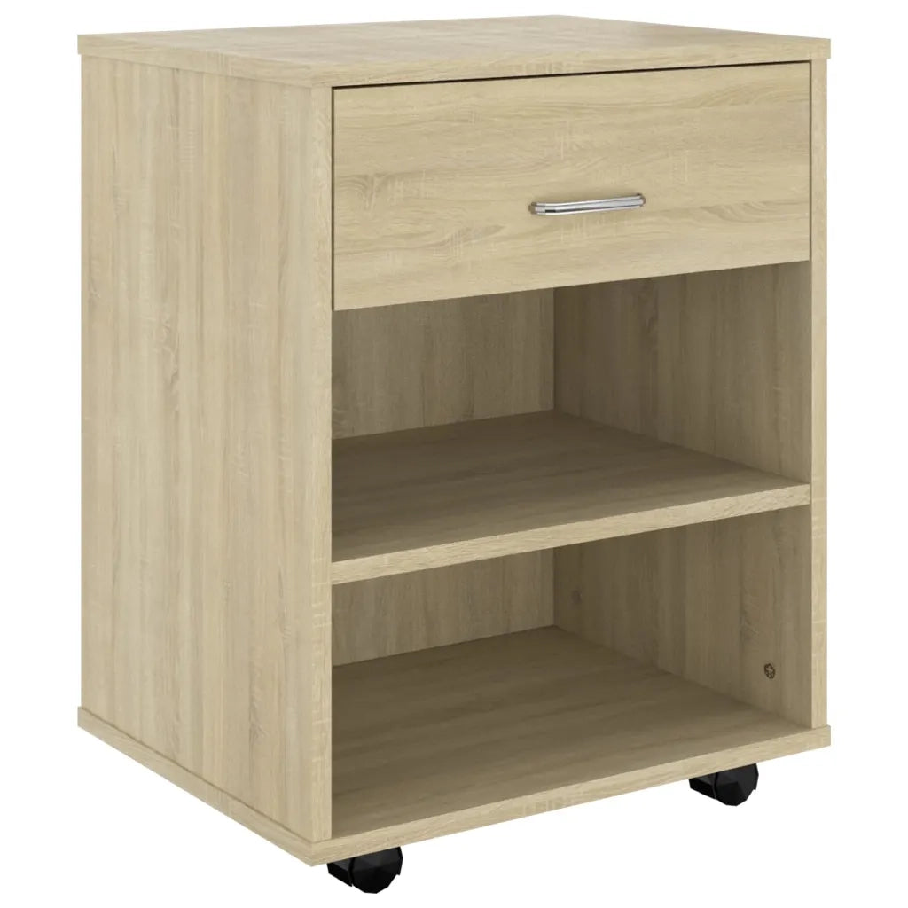 Mobiletto con Ruote Rovere Sonoma 46x36x59 cm Legno Multistrato 808470