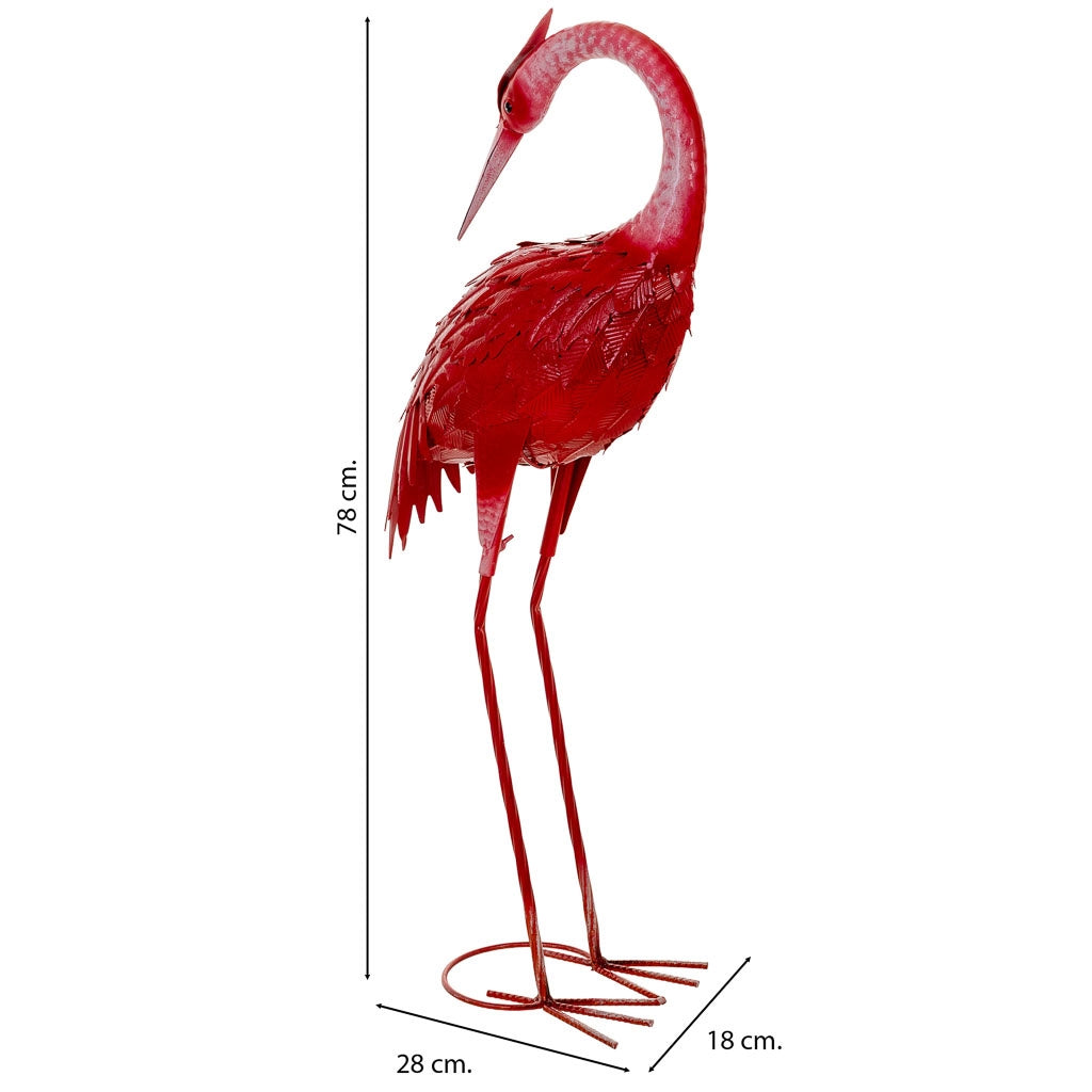 Figura decoración de metal roja 28x18x78h cm