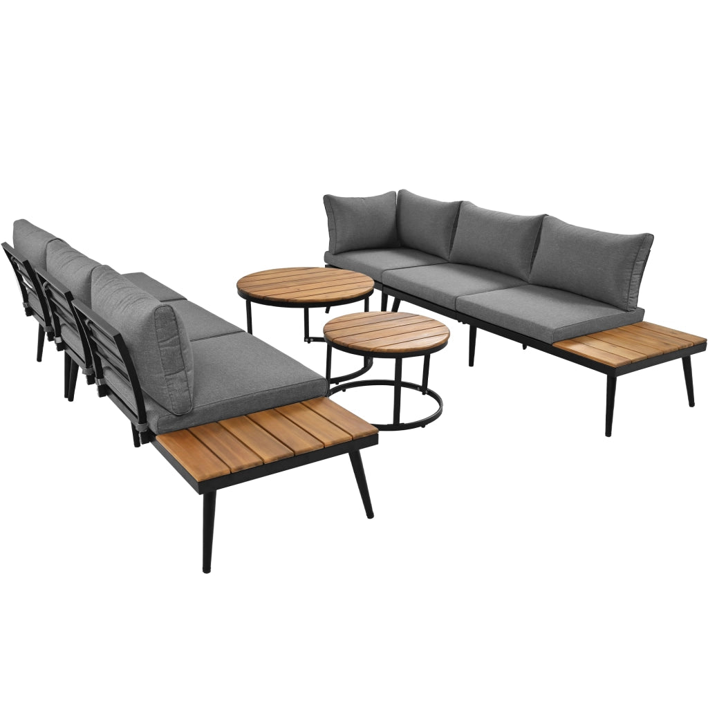 Set Salotto da Giardino 6 Pezzi con Tavolo ¨C MINIMAL ¨C Polyrattan, Esterno, Antracite