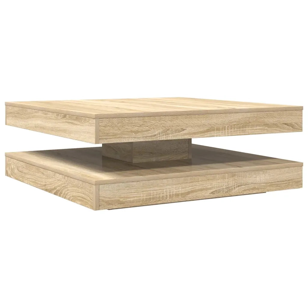 vidaXL Tavolino da Caffè Girevole a 360 Gradi Sonoma 90x90x34,5 cm