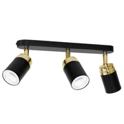Plafoniera barra 3 spot nero-oro GU10 15W Reno Luminex
