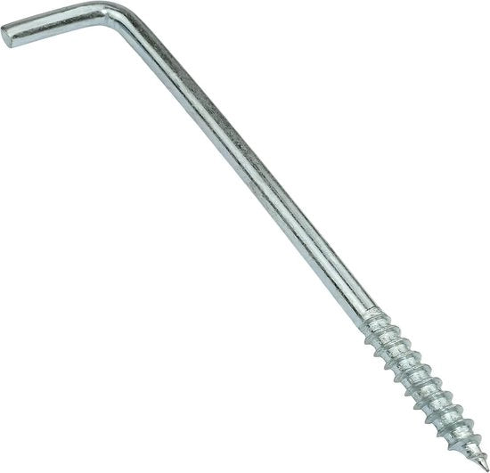 Set di 25 clip L in acciaio zincato Ø 4x71 mm - chiodo a vite autoalimentante in acciaio zincato - argento - per fissaggio di cavi e fili
