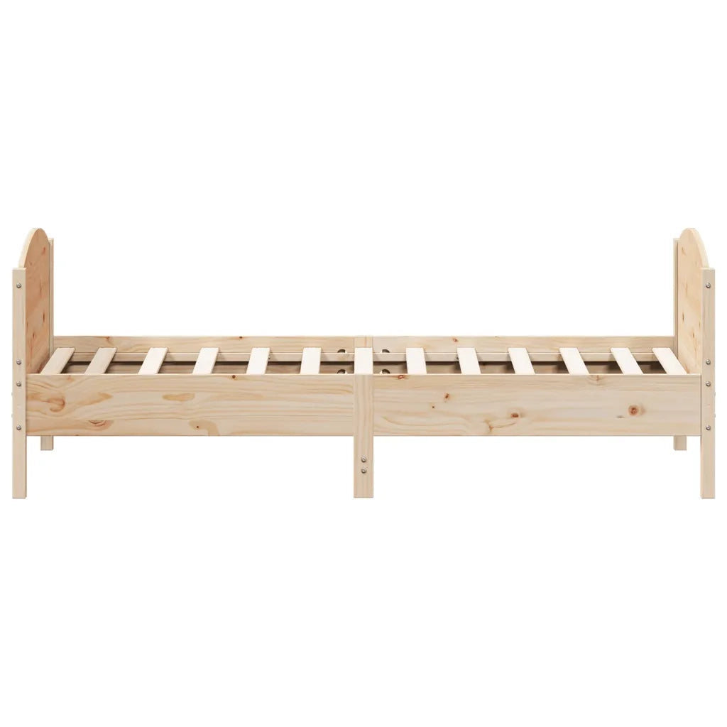 Letto senza Materasso-Struttura Letto 75x190 cm in Legno Massello Pino 275591