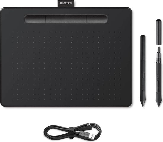 Tavola grafica da disegno Intuos Medium - tablet da disegno per dipinti e post-processing foto con penna 4K (nero) - ideale per ufficio casa e e-learning
