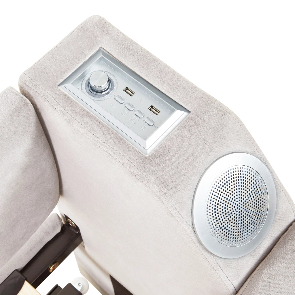 OKWISH Letto a Scomparsa 90×190 cm, Letto Singolo con Bluetooth, USB, Vani Portaoggetti e Braccioli, senza Materasso, Beige