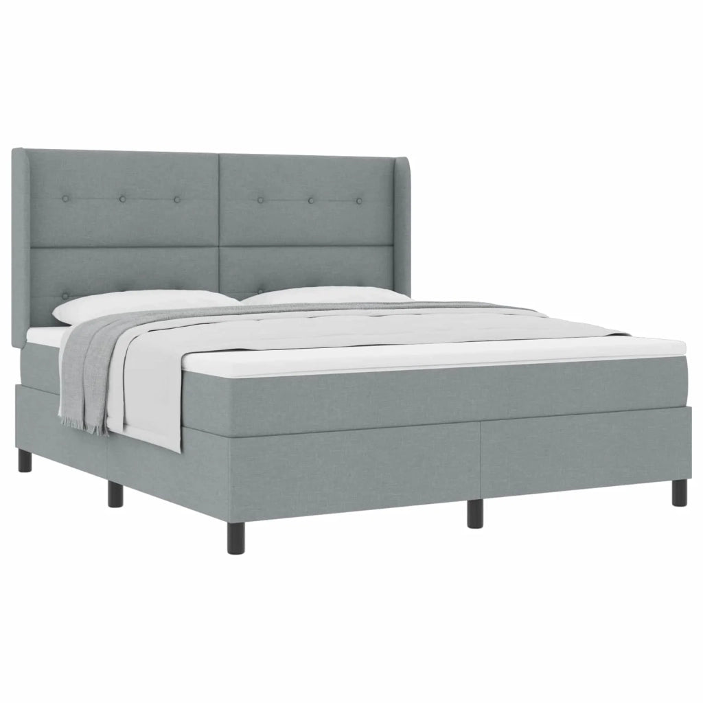 Letto a molle con materasso Grigio chiaro 200 x 180 cm Tessuto 3341658