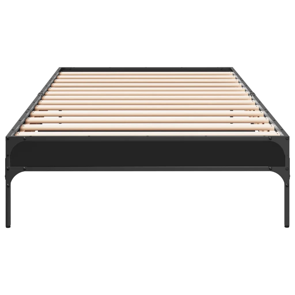 Giroletto Nero 75x190 cm in Legno Multistrato e Metallo