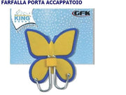 Gancio da Bagno per asciugamani e portaccappatoio in acciaio farfalla 2 ganci