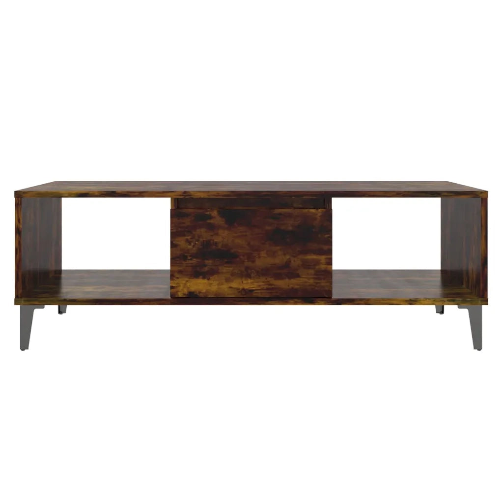 Tavolino da Salotto-Tavolino da soggiorno-Tavolo Rovere Fumo 103,5x60x35cm in Truciolato