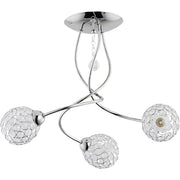 Plafoniera decorativa bracci intrecciati bianco-cromo 3xE14 Alfa