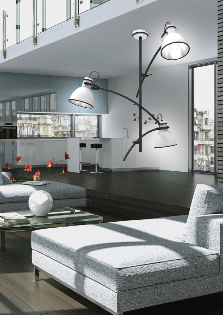 Candellux Zumba lampada a soffitto nera 3xE14 64cm
