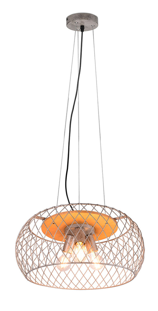 Lampada a Sospensione da Interno Attacco E27 in Metallo Nichel Satinato