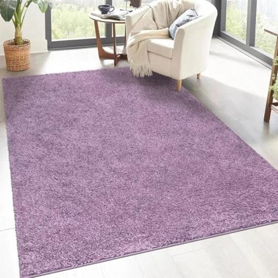 Tappeto Shaggy a Piume 60 x 110 cm - Nero - Moderno, Pluizioso e Sovracciglio per Camera da Letto o Salotto