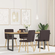 Sedie da Pranzo 4 pz Marrone Scuro in Tessuto 3315225
