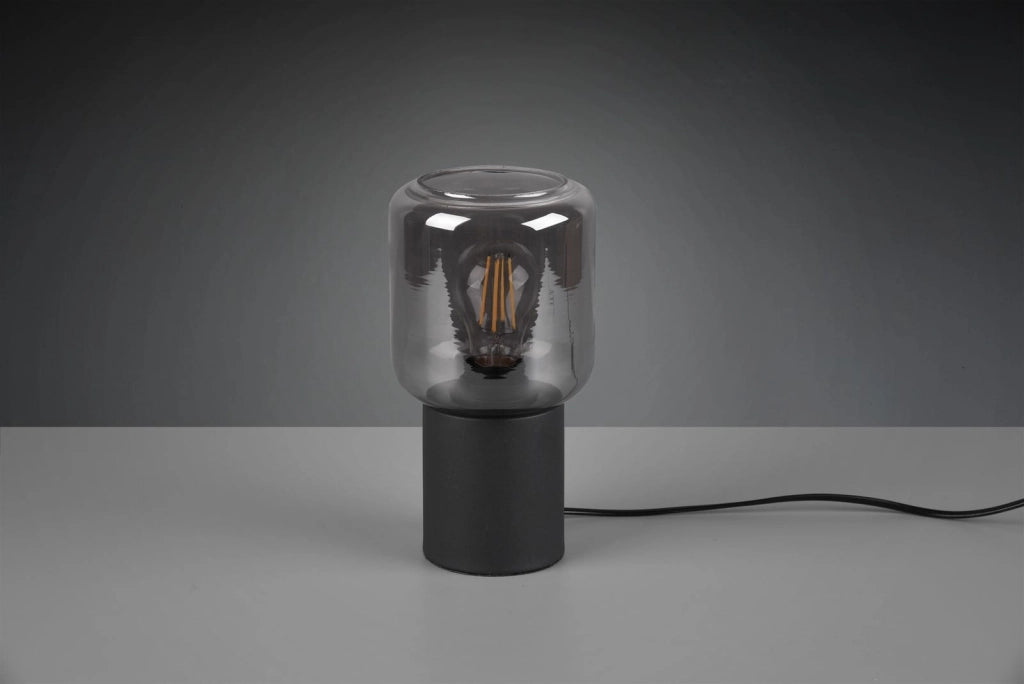 Lampada da tavolo NICO nera vetro/metallo E27 RL 24cm
