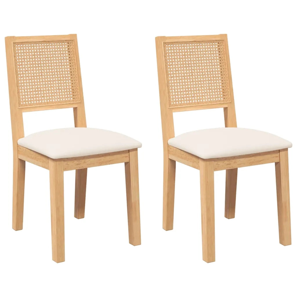 Sedie da Pranzo con Cuscini 2 pz in Legno Massello di Hevea 4102478