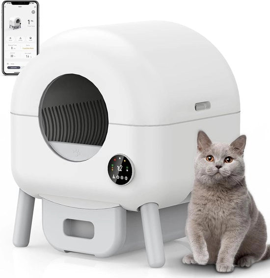 Cassetta automatica per gatti - Cassetta per gatti self-cleaning - Inclusa cassetta per gatti con panno e pacchetti di assorbimento aggiuntivi - Cassetta automatica per gatti self-cleaning -