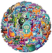 Sticker Reflectente Acqua-Resistente - Sticker per Bambini/Adulti - Set di Sticker Personalizzabile - 50 Pezzi - Mostri di Graffiti - Adatto per Laptop/Auto/Skateboard