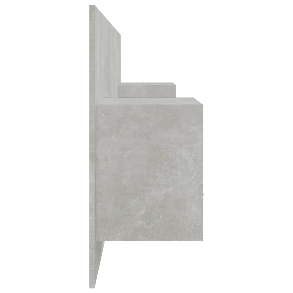 Testiera Letto con Comodini in Legno Multistrato Grigio Cemento 3115695