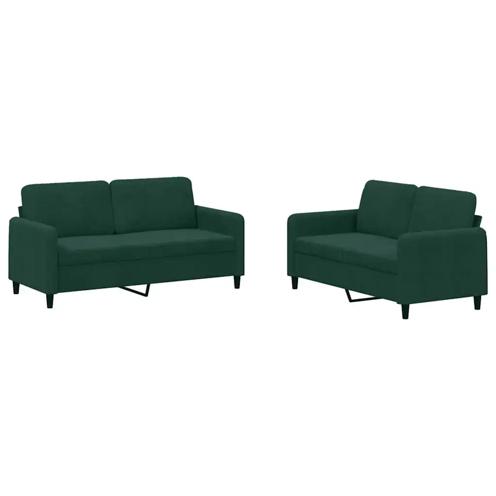 Set di Divani 2 pz Verde Scuro in Velluto 3201976