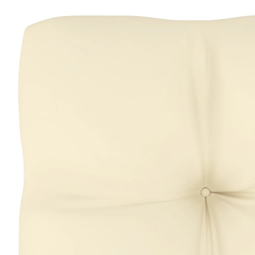 Divano Centrale da Giardino con Cuscini-Sofa Modulare-Divanetto da esterno Crema Massello di Pino 201820