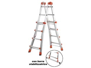 SCALA MULTIFUNZIONE TELESCOPICA PEPPINA EN 131 4+4 g. ap. cm.378h. cm.55x24x115h. Kg.11 AL020    GIERRE