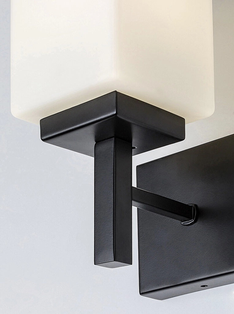 Applique bagno Zenkai nero vetro bianco E14 IP44 Rabalux