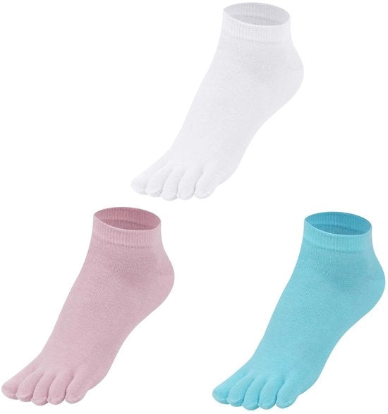 Calze da donna - 99% Cotone - Cuffia corta - Calze alte - 5 Dita - Disegno Ergonomico - Calze per piedi