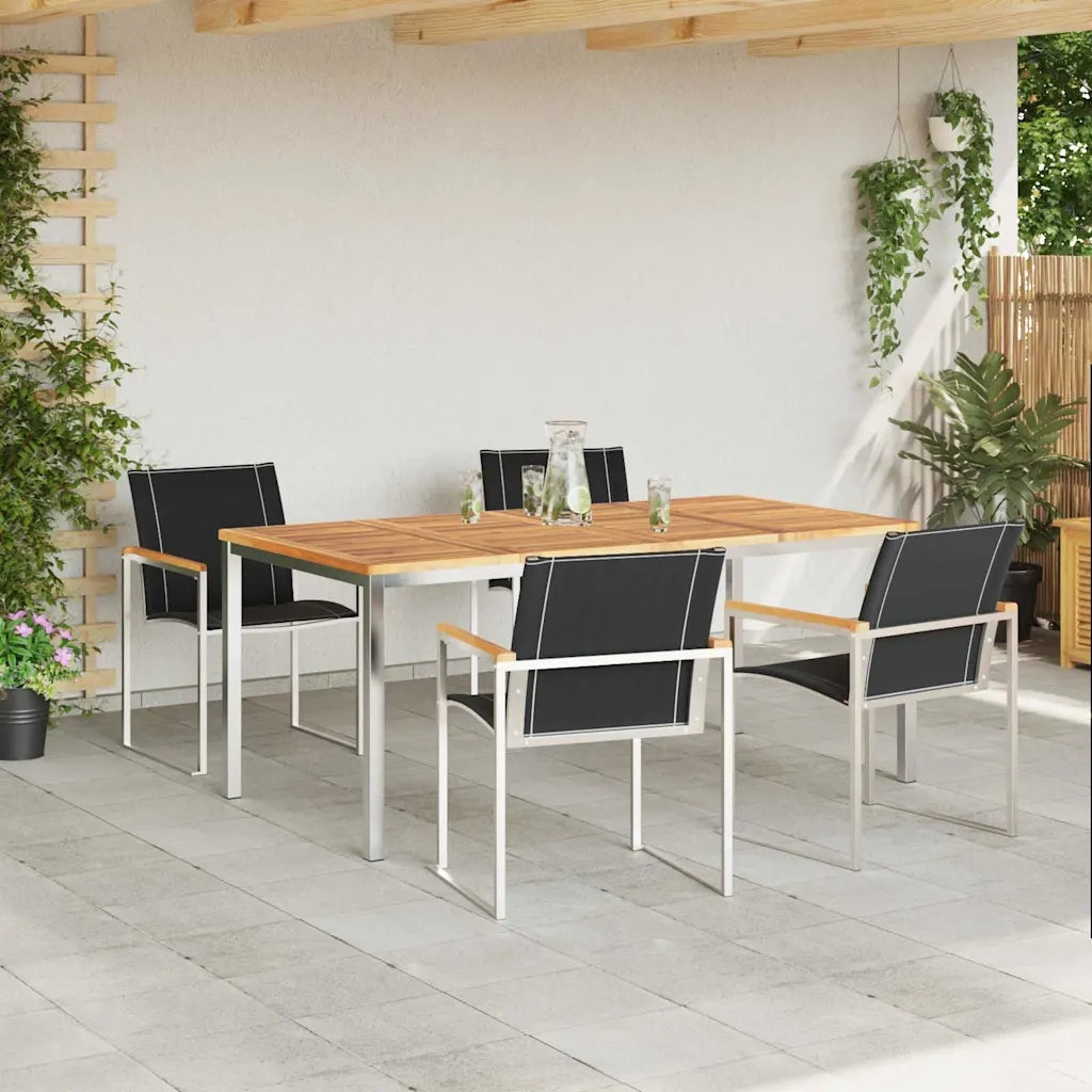 Set da Pranzo per Giardino 5 pcs Legno di Acacia Massello 3334817