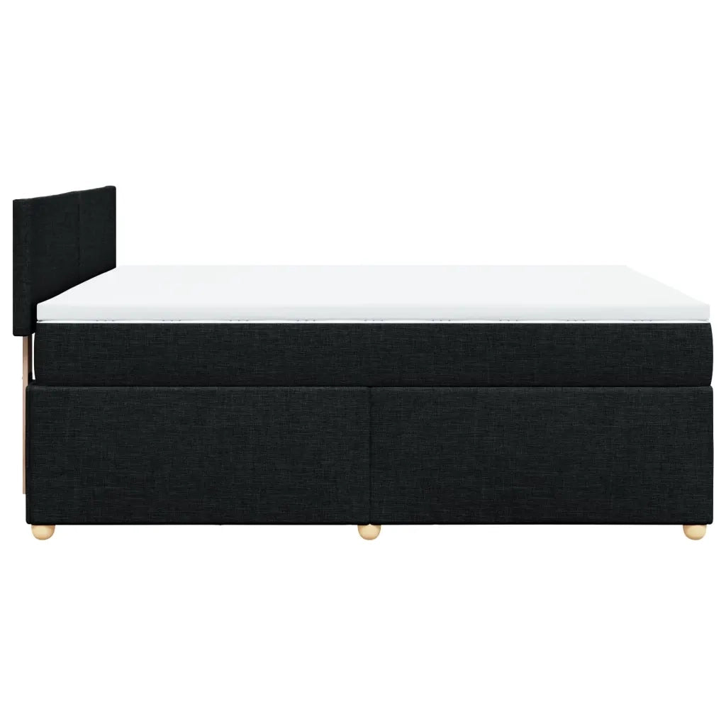 Giroletto a Molle con Materasso Nero 140x190 cm in Tessuto 3288970