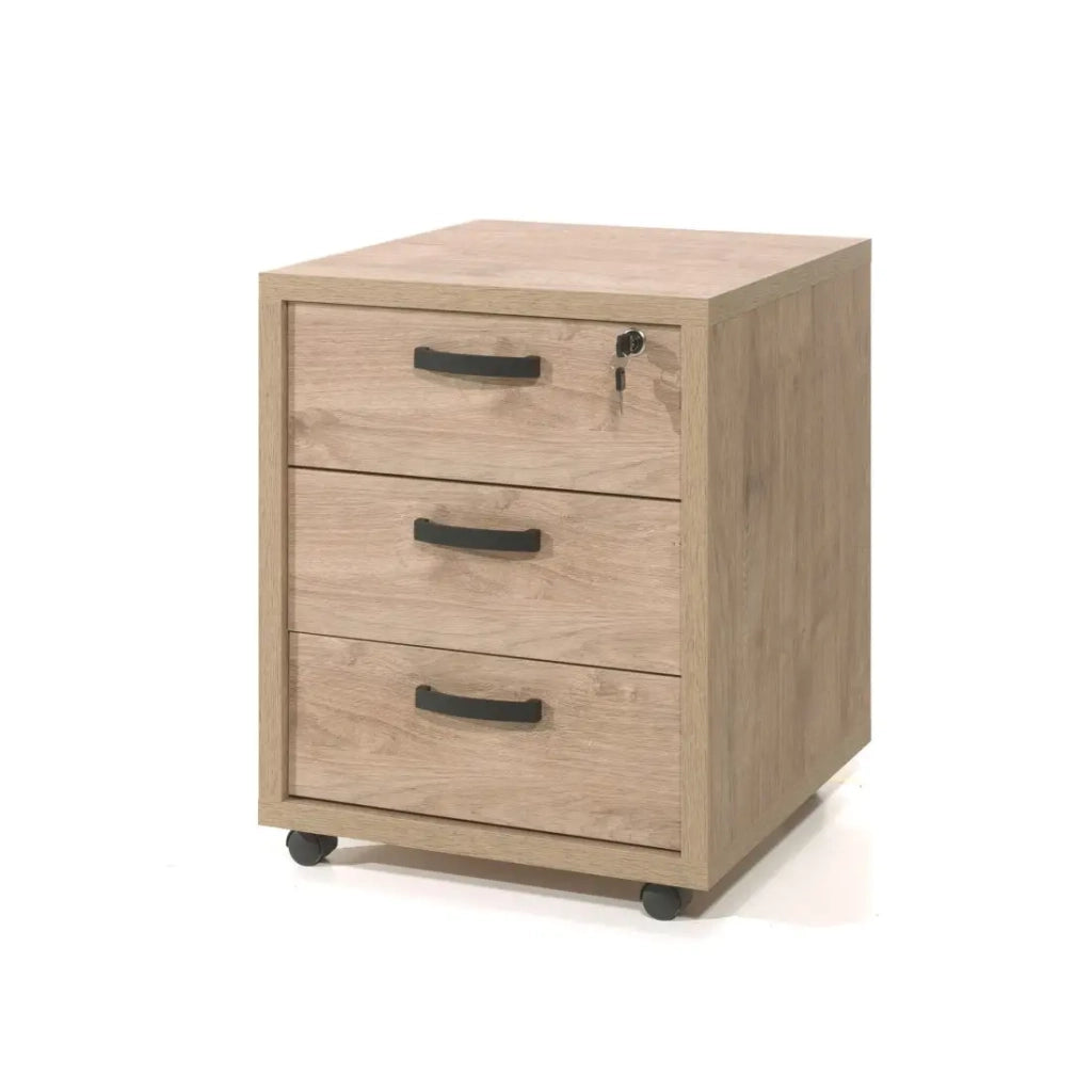 Cassettiera da ufficio a 3 cassetti colore rovere dorato collezione DEPÉ