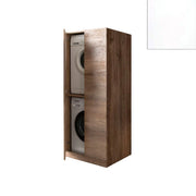 Mobile Lavanderia a Colonna per Lavatrice e Asciugatrice con Ante 70x70x174A cm in Nobilitato Unika Bianco Latte