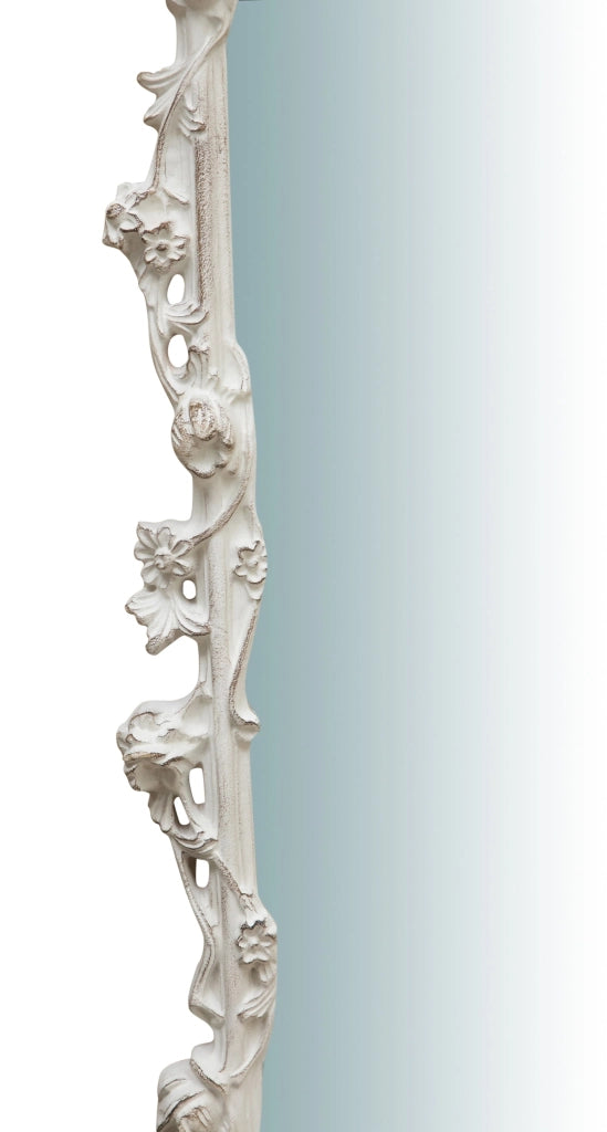 Biscottini SPECCHIERA DA PARETE IN LEGNO FINITURA BIANCO ANTICATO L59XPR6XH98 cm Made in Italy