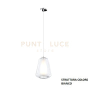 SOSPENSIONE BIANCO 1 LUCE VETRO GAMMA TRASPARENTE 1176BI-S1 GAMMA-TR