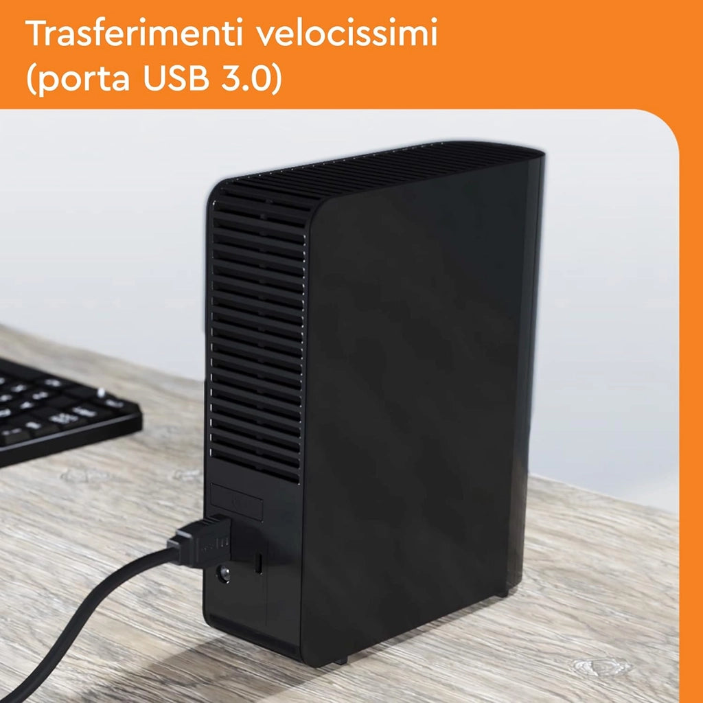 22 TB Elements Hard Disk Esterno per Desktop, USB 3.1 Gen 1, Ideale per espandere facilmente lo spazio di archiviazione e conservare foto, musica, video e file importanti, Nero