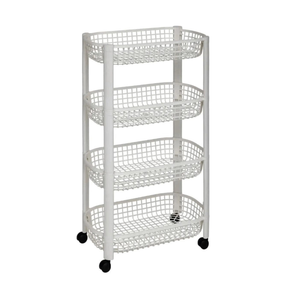 Organizer a 4 Livelli con Cestini ‚Äì Bianco