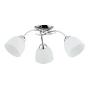 Plafoniera Alfa Avila metallo cromo/bianco 3xE27 15W IP20