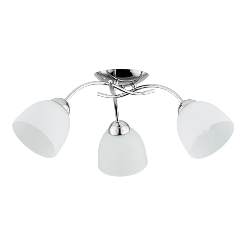 Plafoniera Alfa Avila metallo cromo/bianco 3xE27 15W IP20