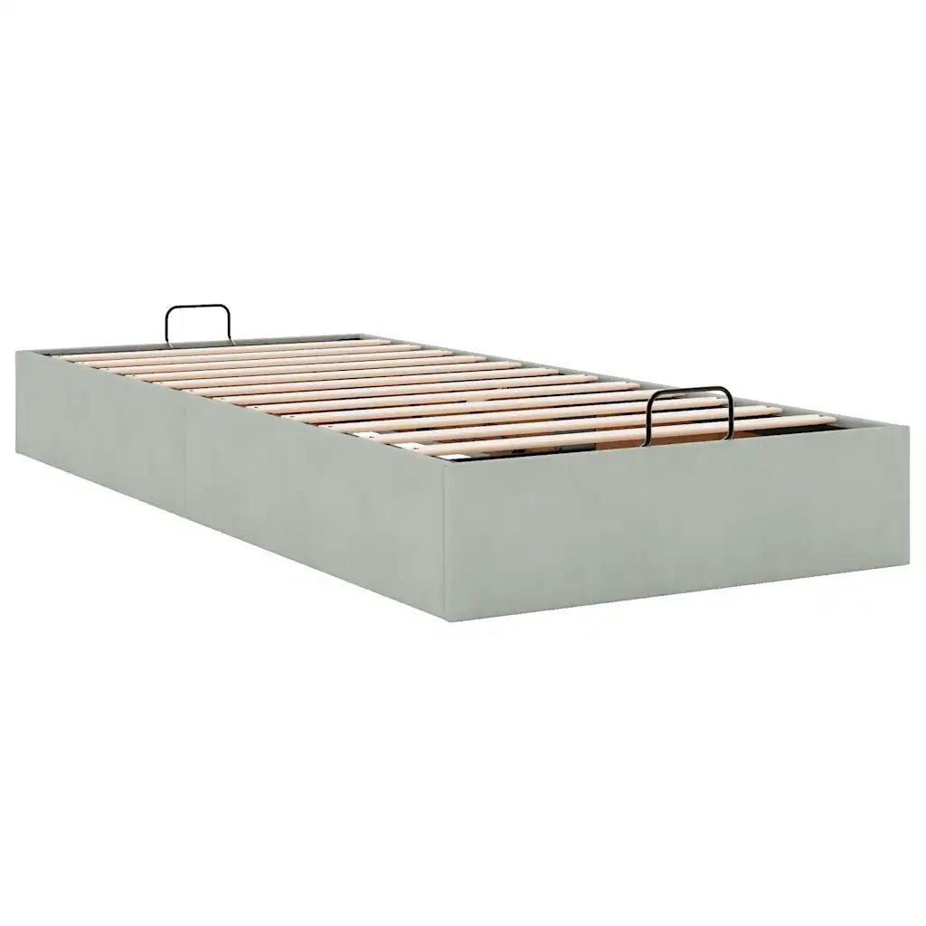 Struttura Letto Pouf senza Materasso-Giroletto con contenitore 80x200 cm Velluto 818008