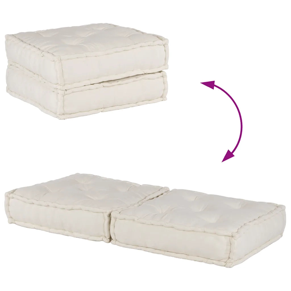 Divano Modulare a 2 Posti Crema 140x70x36 in Tessuto 4019024
