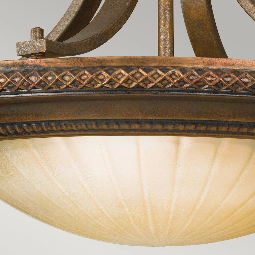 Plafoniera Feiss Kelham Hall 2xE27 bronzo vetro scavo 46cm
