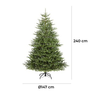 Albero di Natale Artificiale Realistico 240 cm 1538 Rami Montaggio a Ombrello Verde